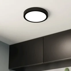 LED kattovalaisin Fueva 5 IP44 3000K musta Ø21cm Ø21cm