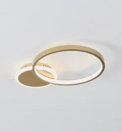 LED-kattovalaisin Gafares, kultainen, alumiini, 41 cm, kaukosäädin CCT