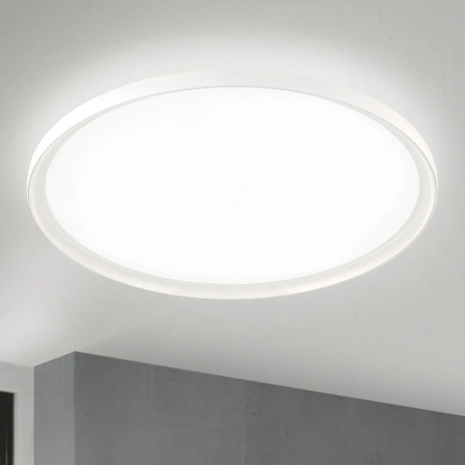 LED-kattovalaisin GAMMA, Ø 60 cm, valkoinen, kaukosäädin, CCT-himmennettävä