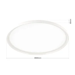 LED-kattovalaisin GAMMA, Ø 60 cm, valkoinen, kaukosäädin, CCT-himmennettävä
