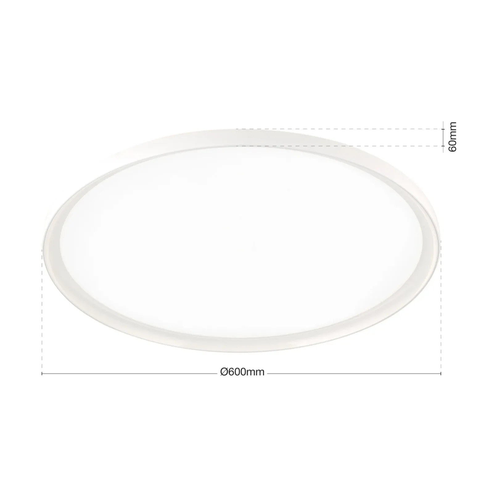 LED-kattovalaisin GAMMA, Ø 60 cm, valkoinen, kaukosäädin, CCT-himmennettävä