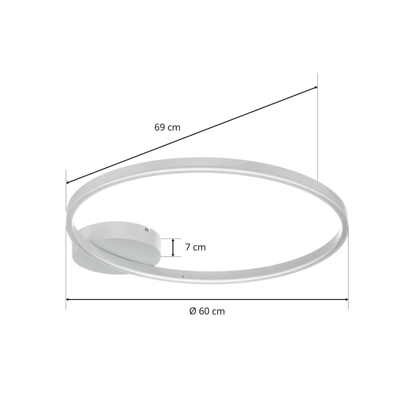 LED-kattovalaisin Giotto 1-lamppuinen, valkoinen