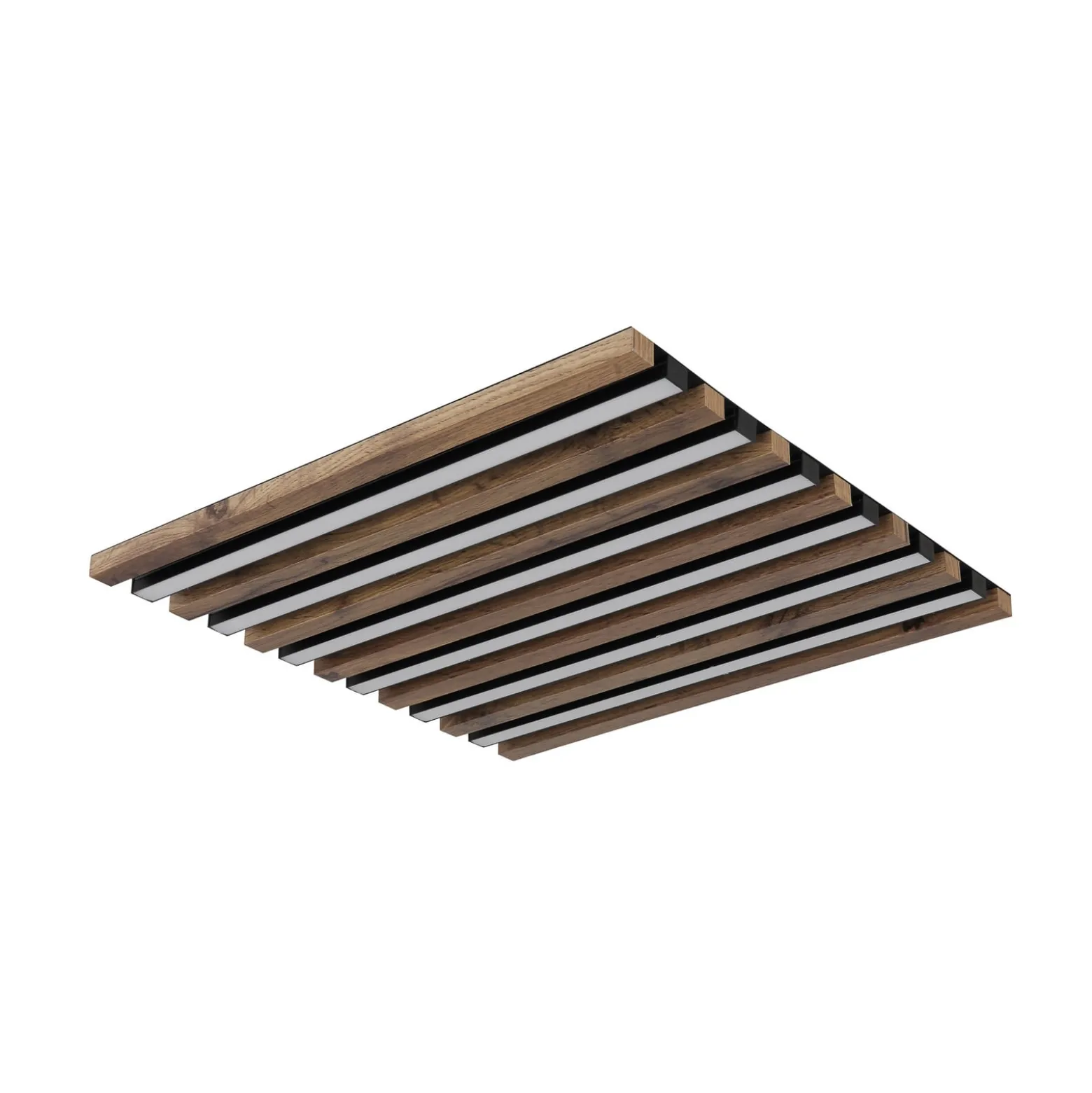LED-kattovalaisin Hayden, pituus 45 cm, musta/tumma puu