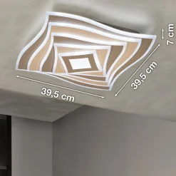 LED-kattovalaisin HERO, greige, 50x50 cm Kaukosäädin CCT himmennettävä