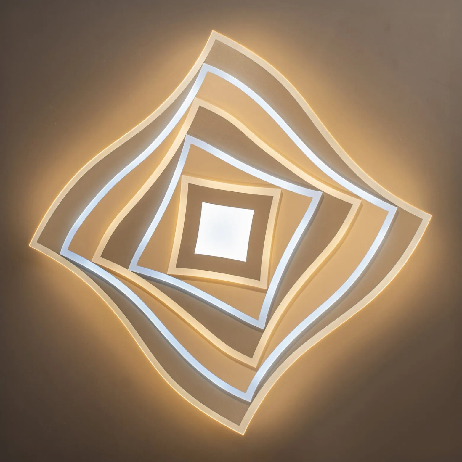 LED-kattovalaisin HERO, greige, 50x50 cm Kaukosäädin CCT himmennettävä