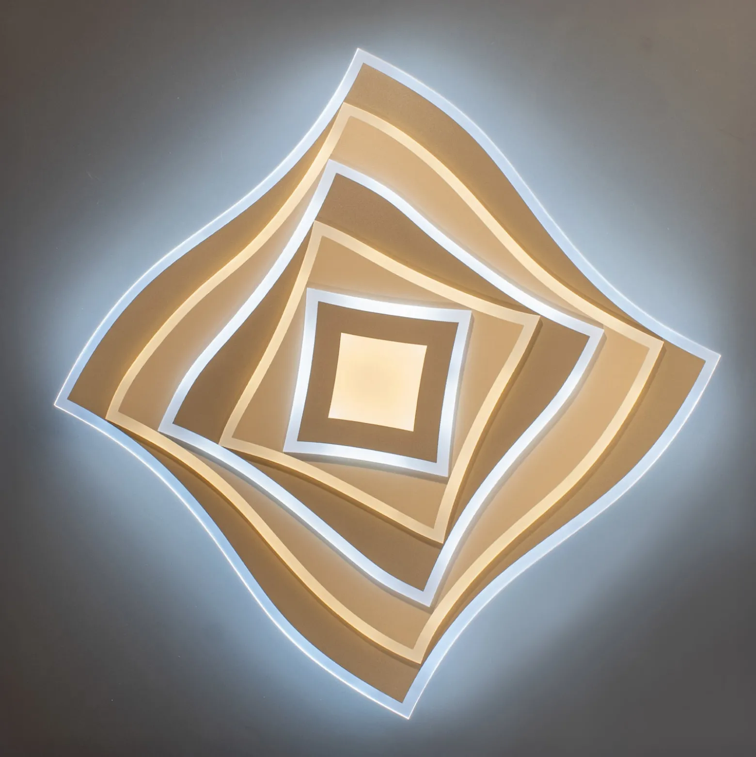 LED-kattovalaisin HERO, greige, 50x50 cm Kaukosäädin CCT himmennettävä