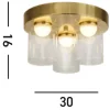 LED-kattovalaisin Highball, messinginvärinen, IP44, lasi