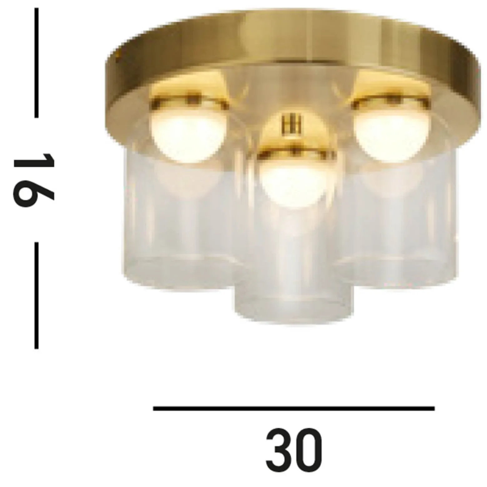LED-kattovalaisin Highball, messinginvärinen, IP44, lasi