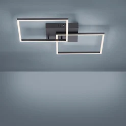 LED-kattovalaisin Iven, himmennettävä, musta, 53x53cm