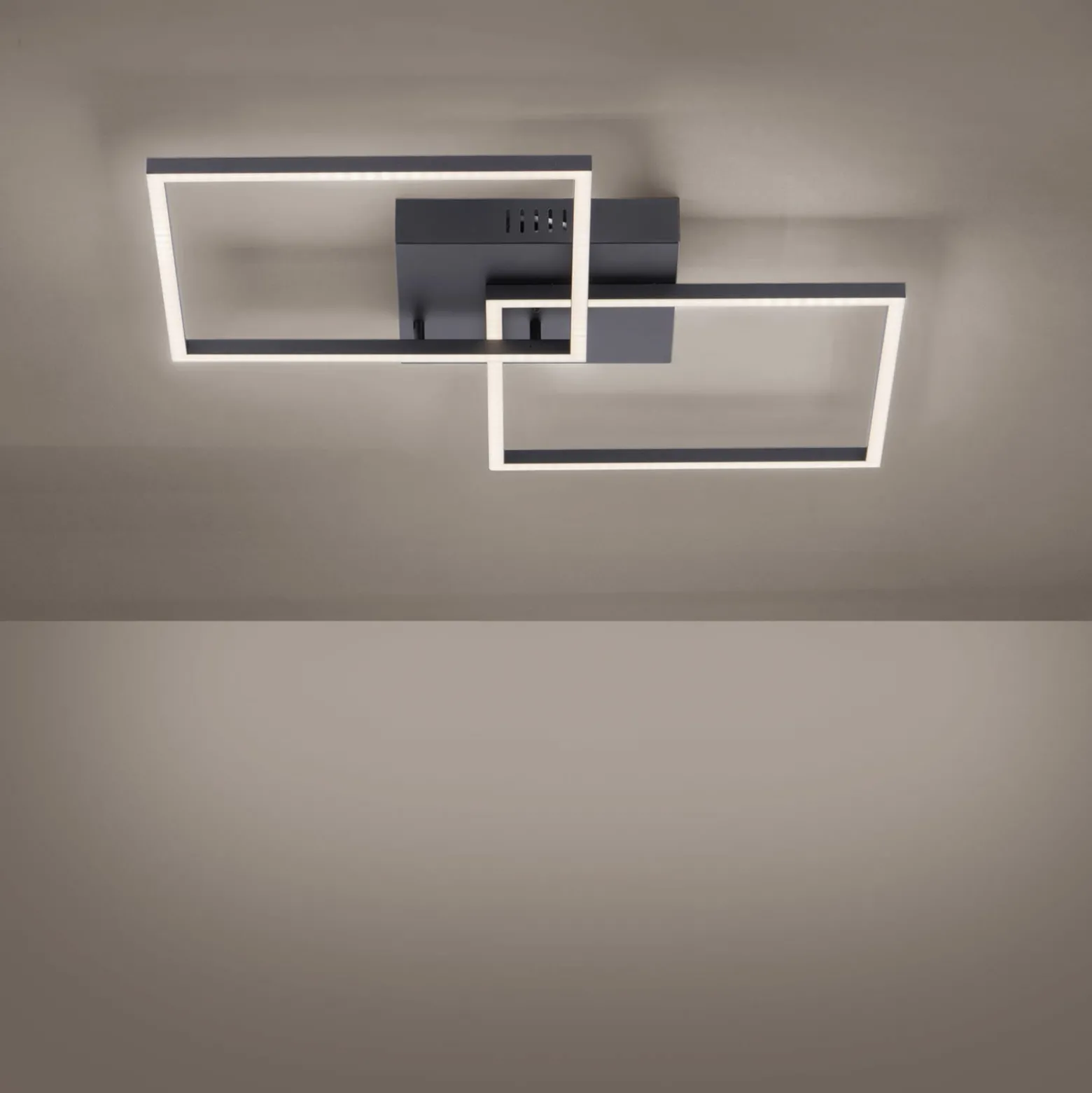 LED-kattovalaisin Iven, himmennettävä, musta, 53x53cm