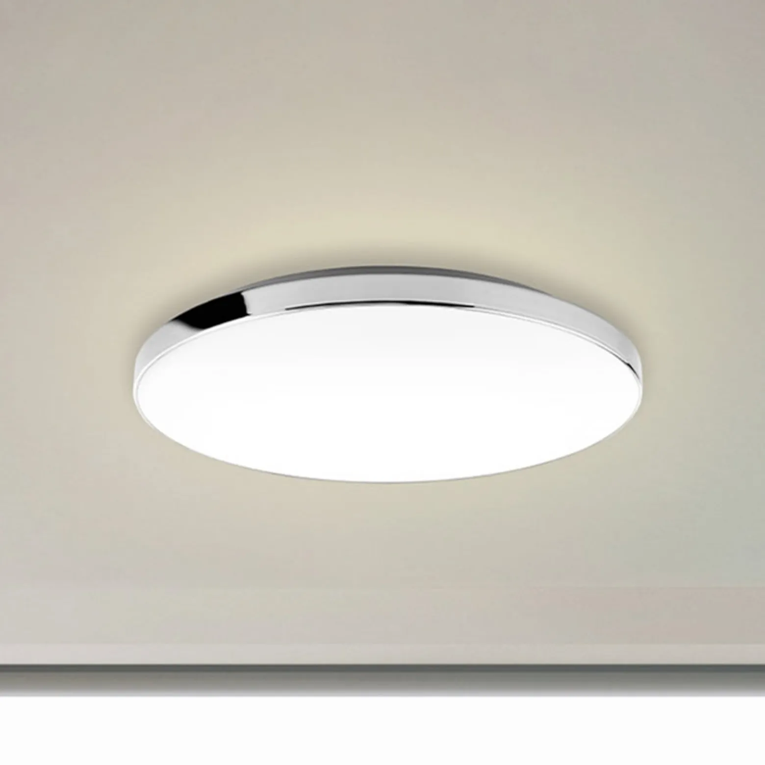 LED-kattovalaisin 3351216 kromi/valkoinen, Ø 35,5 cm, 4 000 K, IP44