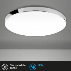 LED-kattovalaisin 3351216 kromi/valkoinen, Ø 35,5 cm, 4 000 K, IP44