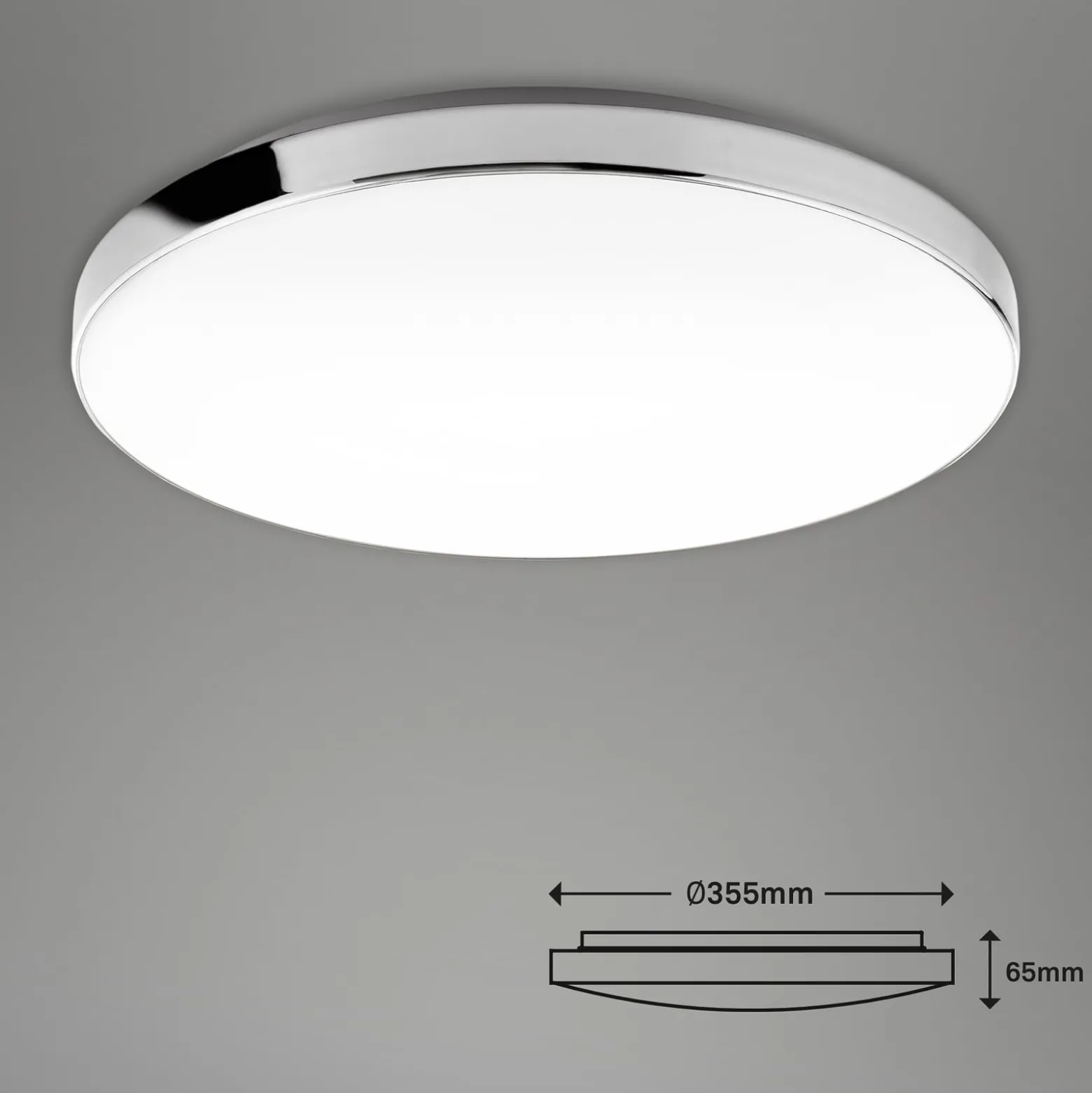 LED-kattovalaisin 3351216 kromi/valkoinen, Ø 35,5 cm, 4 000 K, IP44