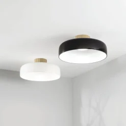 LED-kattovalaisin Lunar, musta, lasi, Ø 42 cm, CCT, himmennettävä