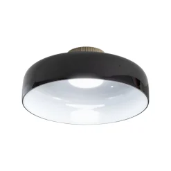 LED-kattovalaisin Lunar, musta, lasi, Ø 42 cm, CCT, himmennettävä