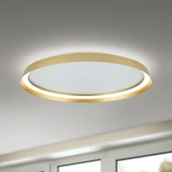 LED-kattovalaisin Manta, Ø 60 cm, kullanvärinen, alumiini, ylös/alasvalo