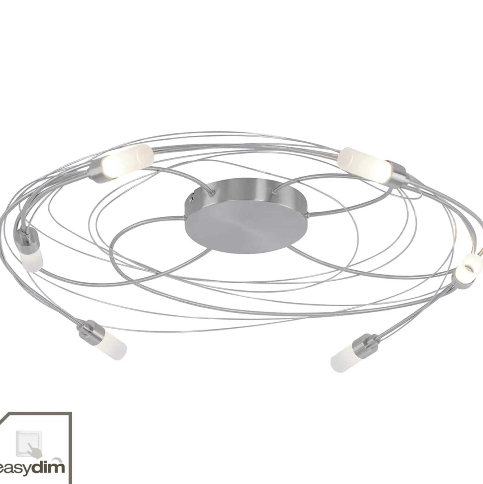 LED-kattovalaisin Nelia, 6 lamppuinen 60cm teräs