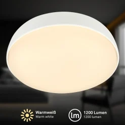 LED-kattovalaisin Nikan, mattavalkoinen, Ø 28,5 cm, 3 000 K