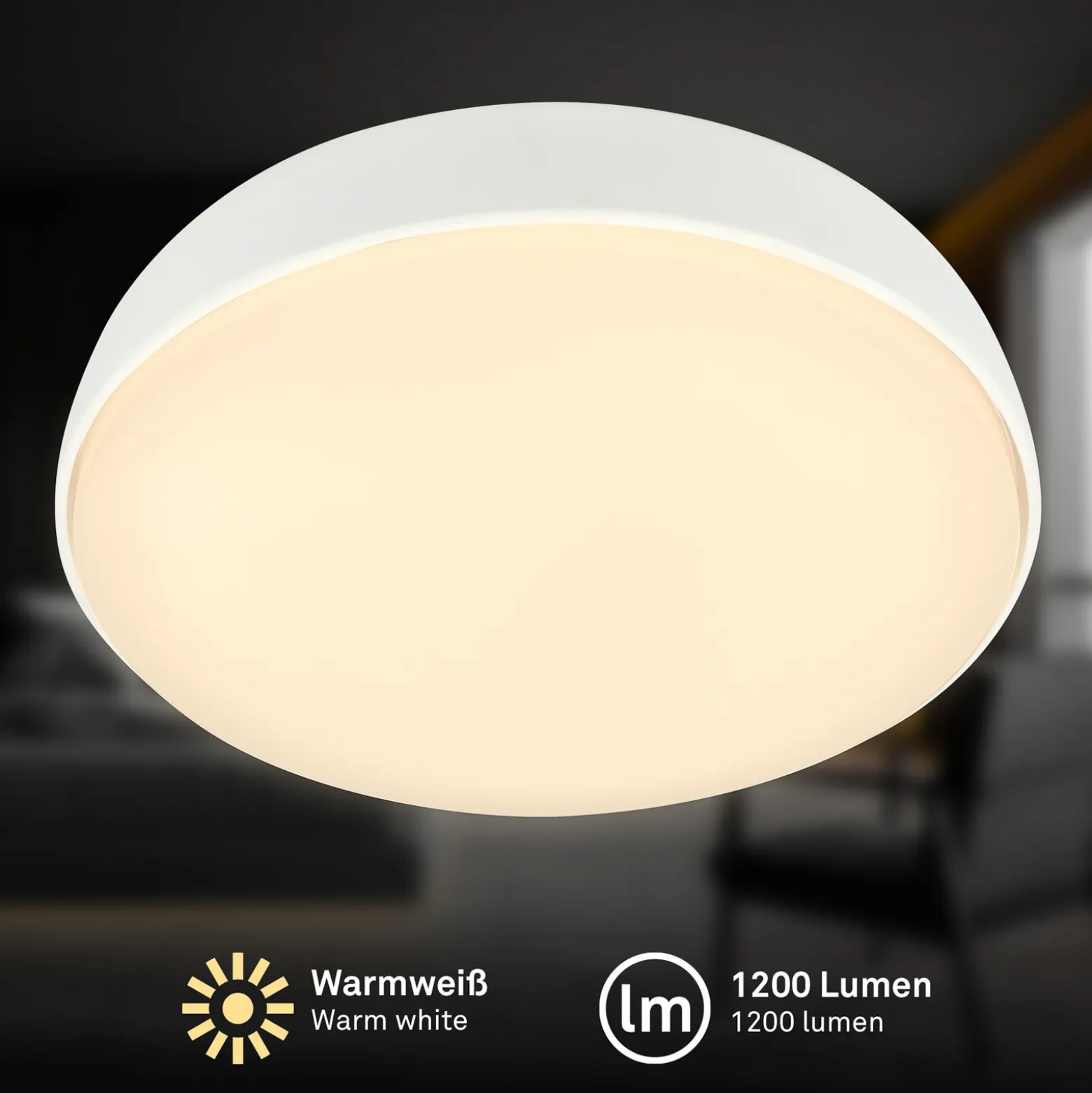 LED-kattovalaisin Nikan, mattavalkoinen, Ø 28,5 cm, 3 000 K