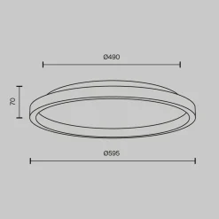 LED-kattovalaisin Orign, Ø 60 cm, musta, metalli/kivi