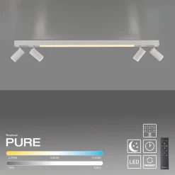 LED-kattovalaisin PURE Lines, 120 cm, valkoinen, CCT, kaukosäädin
