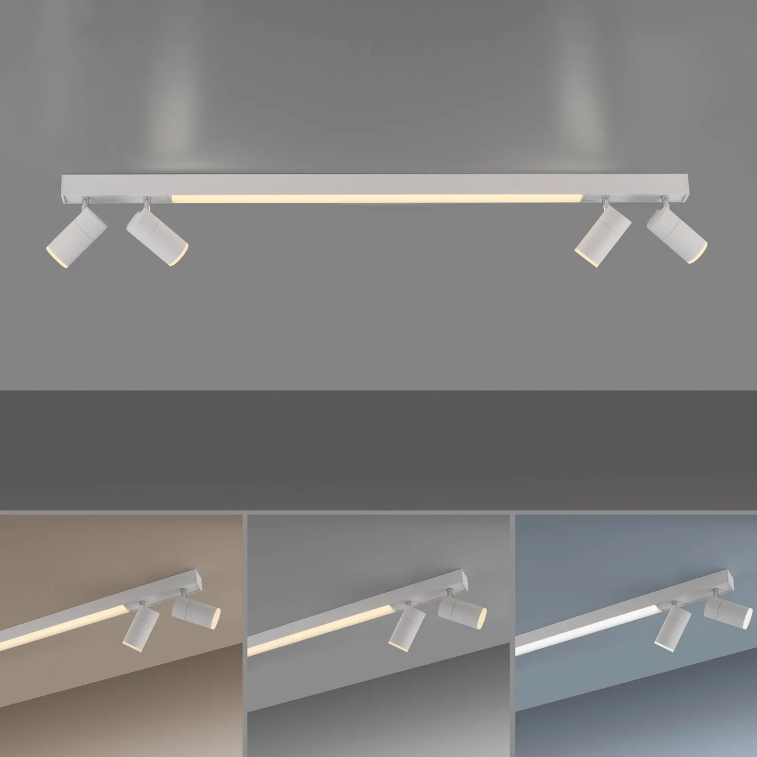 LED-kattovalaisin PURE Lines, 120 cm, valkoinen, CCT, kaukosäädin