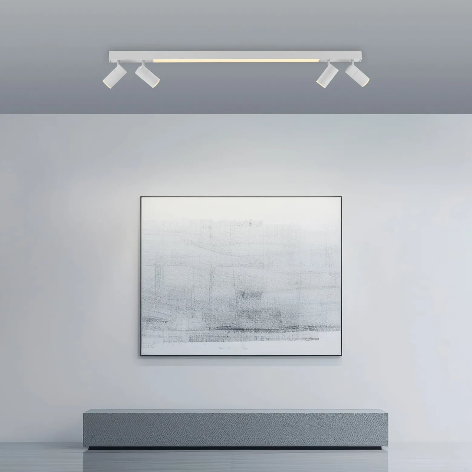 LED-kattovalaisin PURE Lines, 120 cm, valkoinen, CCT, kaukosäädin