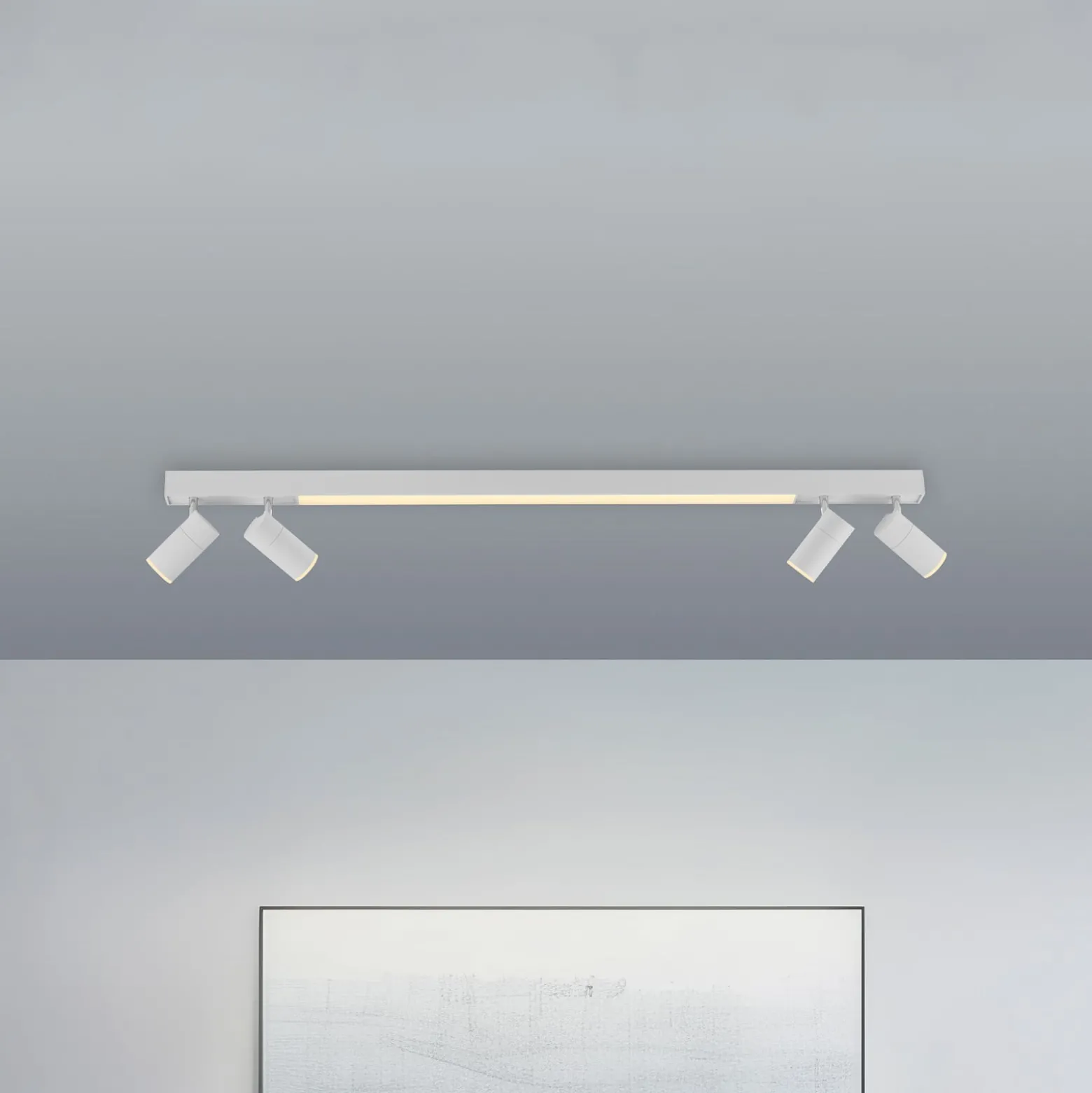 LED-kattovalaisin PURE Lines, 120 cm, valkoinen, CCT, kaukosäädin
