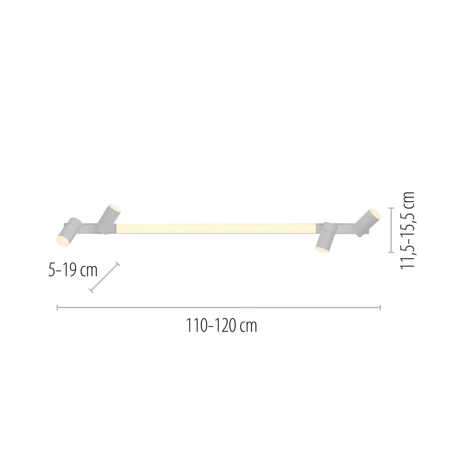 LED-kattovalaisin PURE Lines, 120 cm, valkoinen, CCT, kaukosäädin
