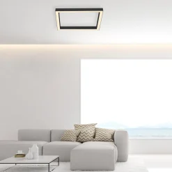 LED-kattovalaisin PURE Lines, 55x55 cm, antrasiitti, CCT, kaukosäädin