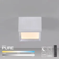 LED-kattovalaisin PURE Manhattan, kivi, 1-lamppuinen, CCT