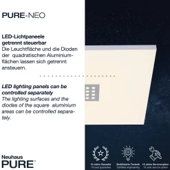 LED-kattovalaisin PURE Neo, 45 cm, alumiini, CCT, kaukosäädin
