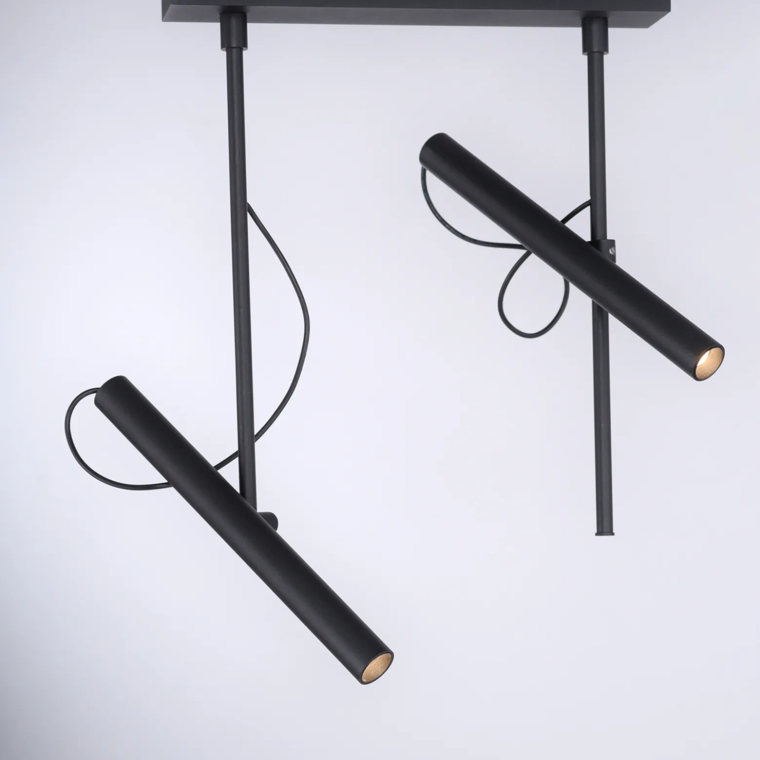 LED-kattovalaisin PURE Tutua, 2-lamppuinen, musta