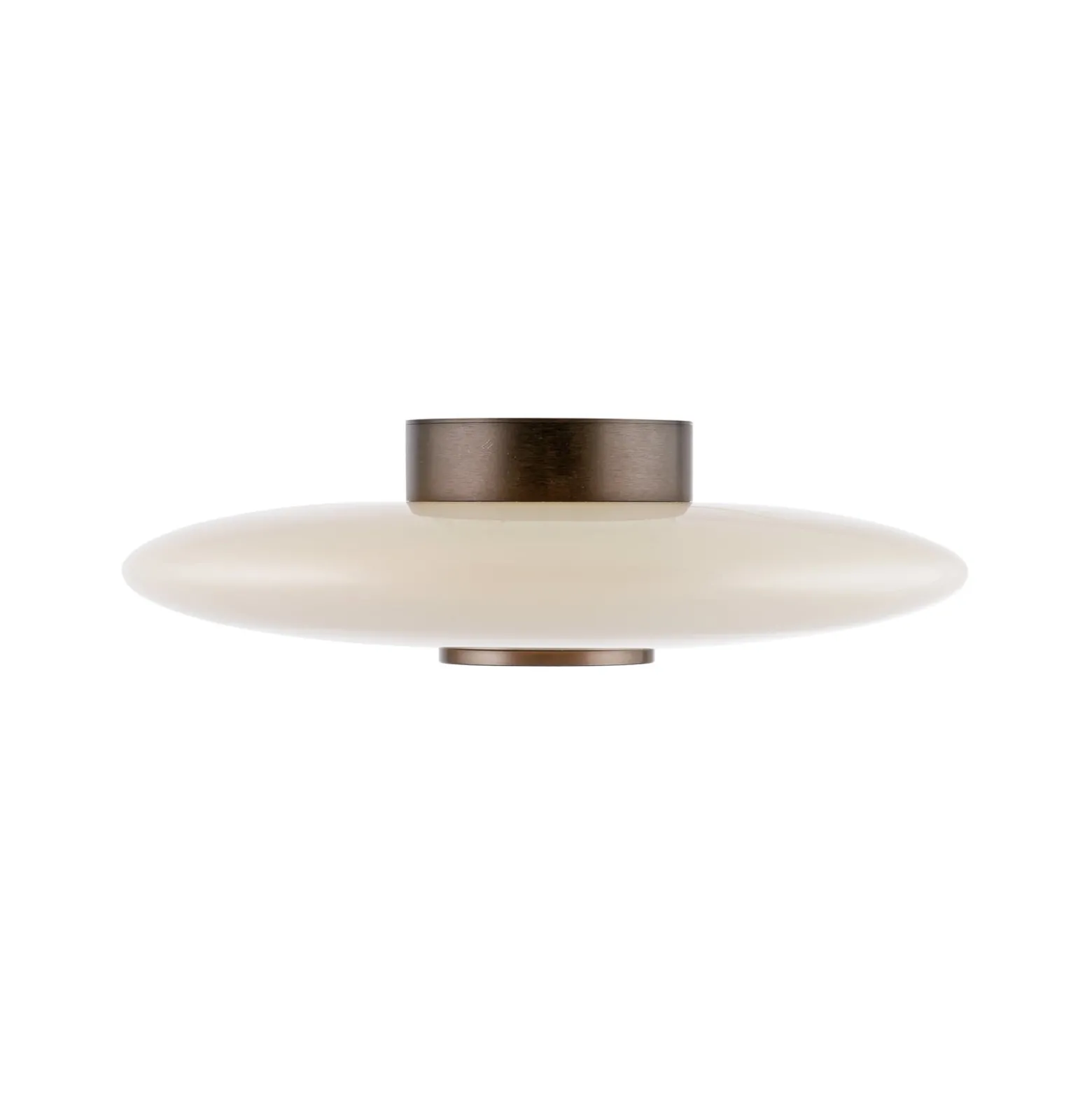 LED-kattovalaisin PURE Vitrum, ruskea/opaali, lasi/alumiini, halkaisija 45 cm