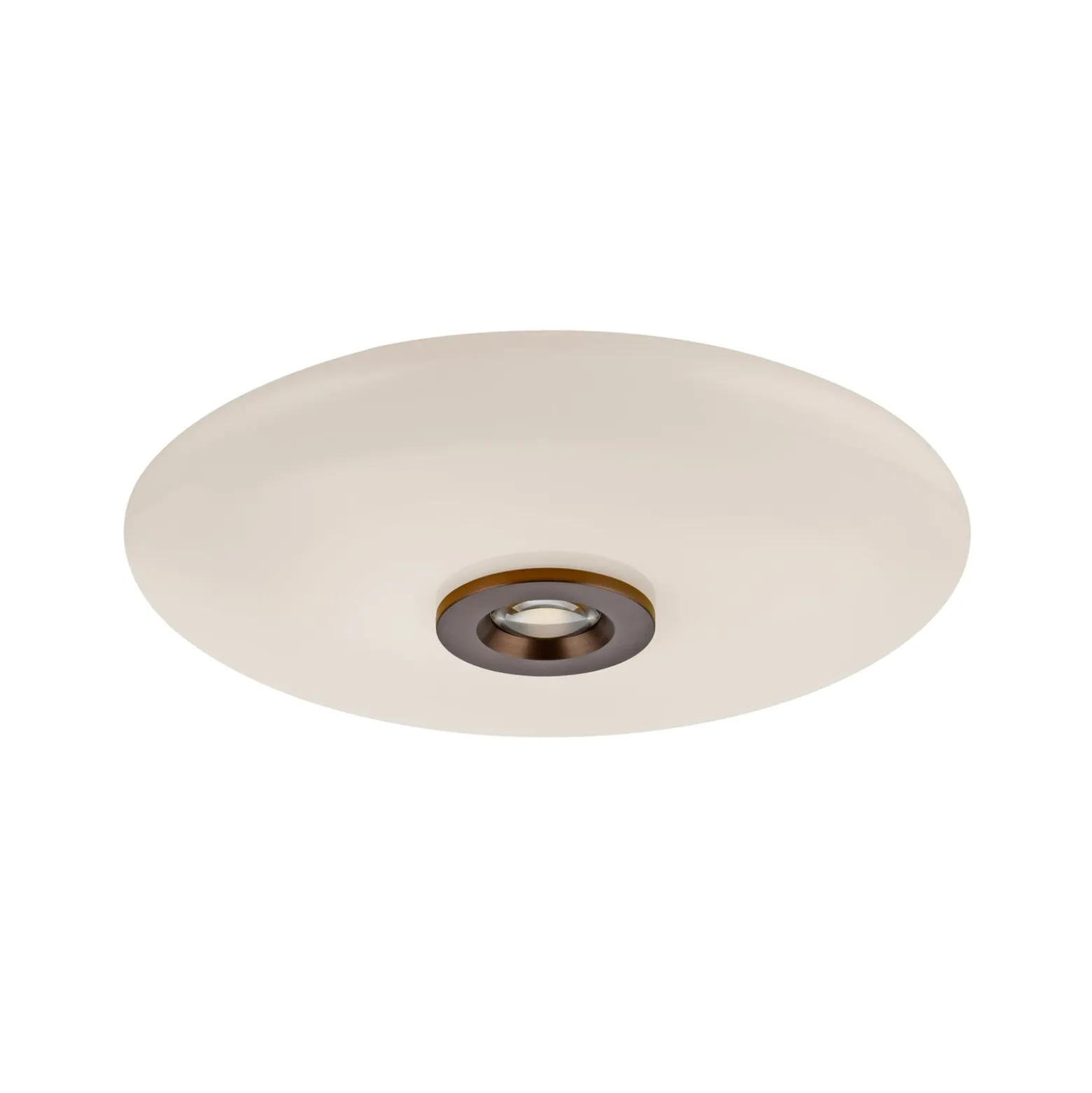 LED-kattovalaisin PURE Vitrum, ruskea/opaali, lasi/alumiini, halkaisija 45 cm