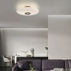 LED-kattovalaisin PURE Vitrum, ruskea/opaali, lasi/alumiini, halkaisija 45 cm