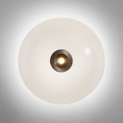 LED-kattovalaisin PURE Vitrum, ruskea/opaali, lasi/alumiini, halkaisija 45 cm