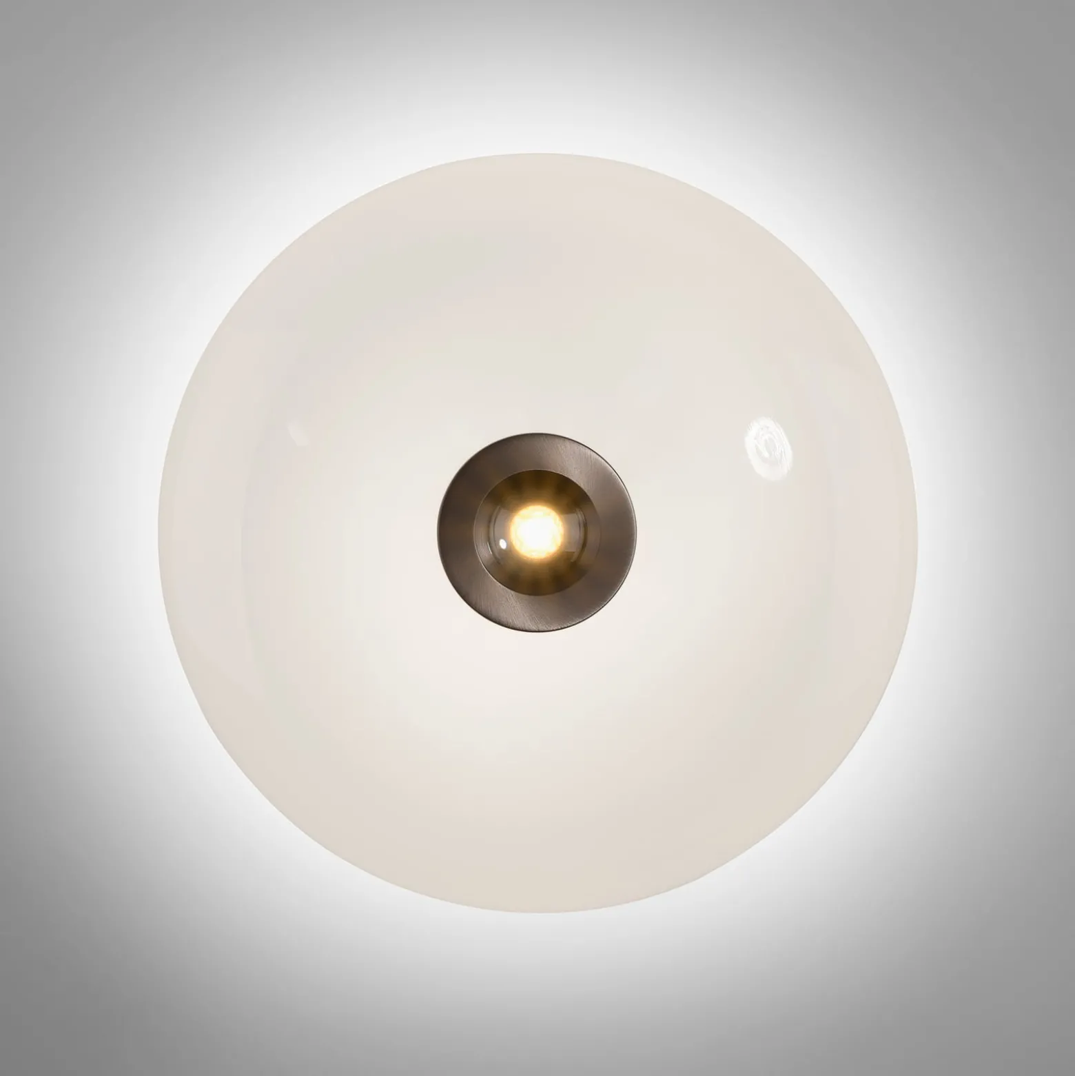 LED-kattovalaisin PURE Vitrum, ruskea/opaali, lasi/alumiini, halkaisija 45 cm