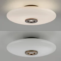 LED-kattovalaisin PURE Vitrum, ruskea/opaali, lasi/alumiini, halkaisija 45 cm