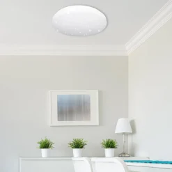 LED-kattovalaisin Reva Star, Ø 50 cm, valkoinen, muovia