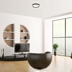 LED-kattovalaisin Ringlux, musta, Ø 30 cm, metalli, 2700 K