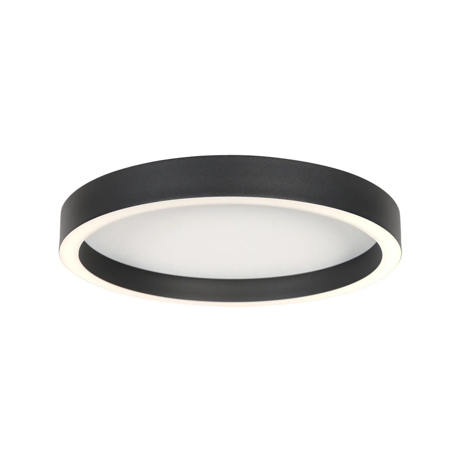 LED-kattovalaisin Ringlux, musta, Ø 30 cm, metalli, 2700 K