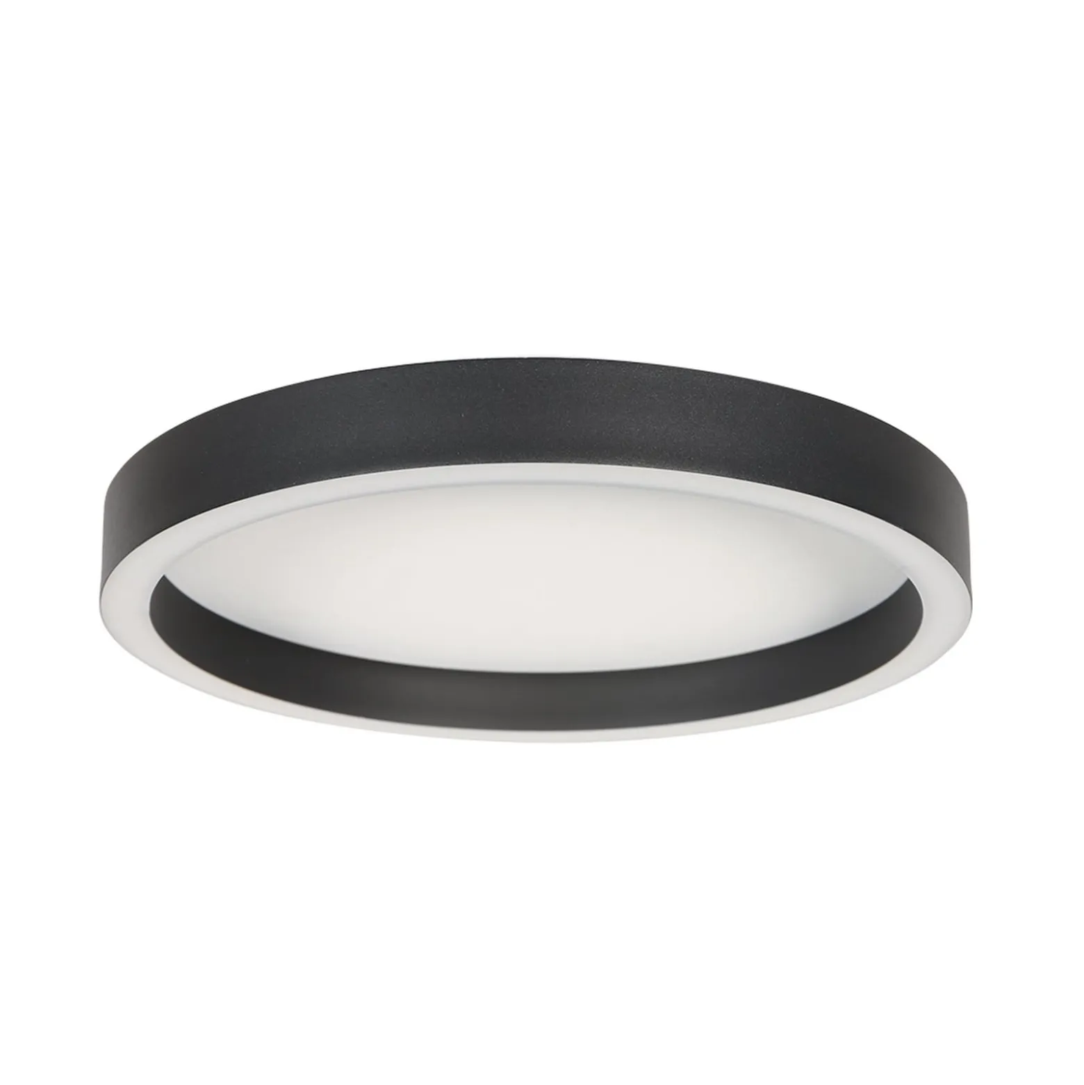 LED-kattovalaisin Ringlux, musta, Ø 30 cm, metalli, 2700 K