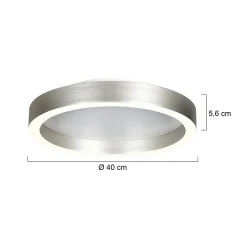 LED-kattovalaisin Ringlux, teräksenharmaa, Ø 40 cm, metalli, 2700 K