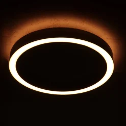 LED-kattovalaisin Ringlux teräsharmaa, Ø 30 cm, metalli, 2700 K