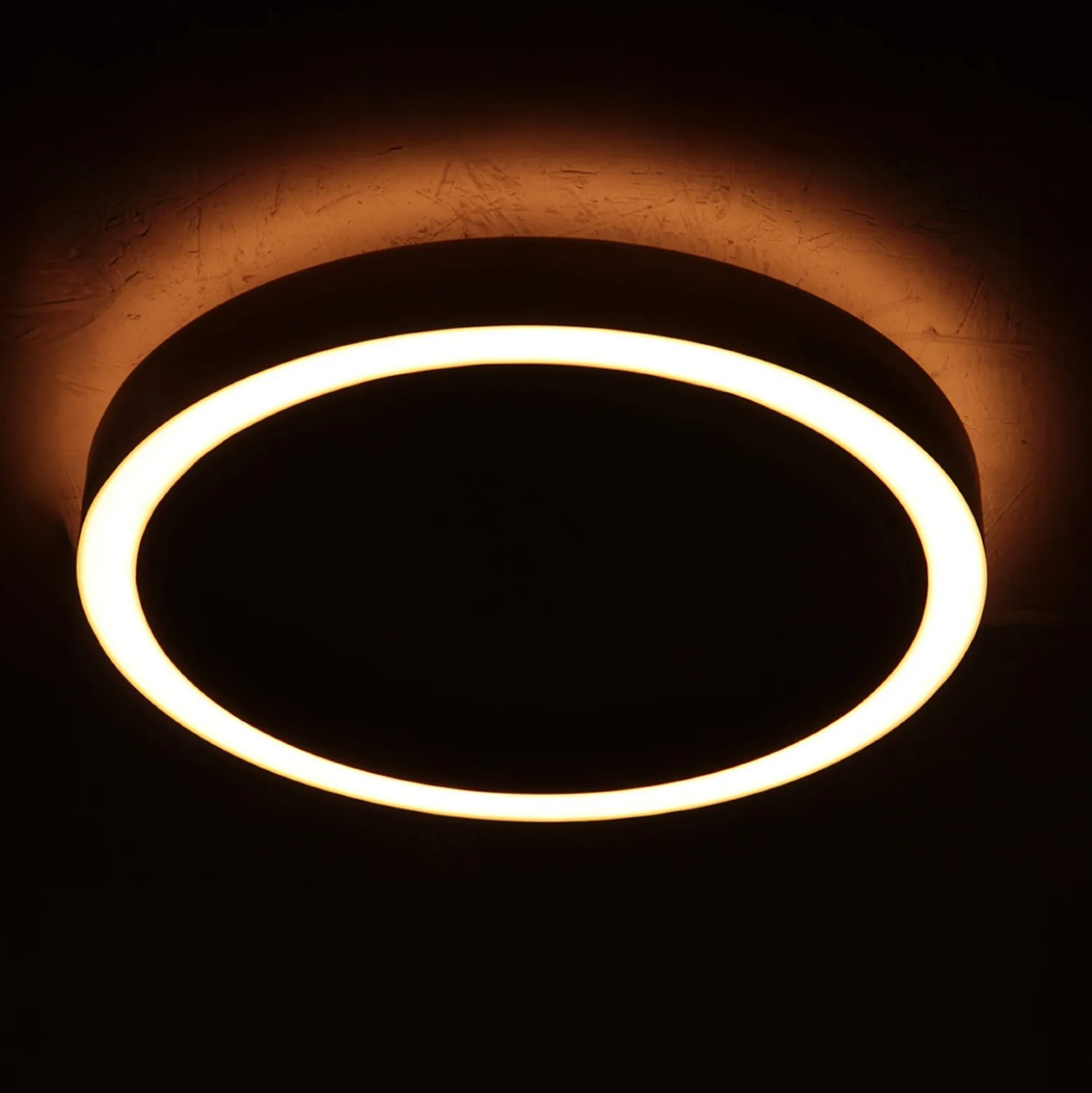 LED-kattovalaisin Ringlux teräsharmaa, Ø 30 cm, metalli, 2700 K