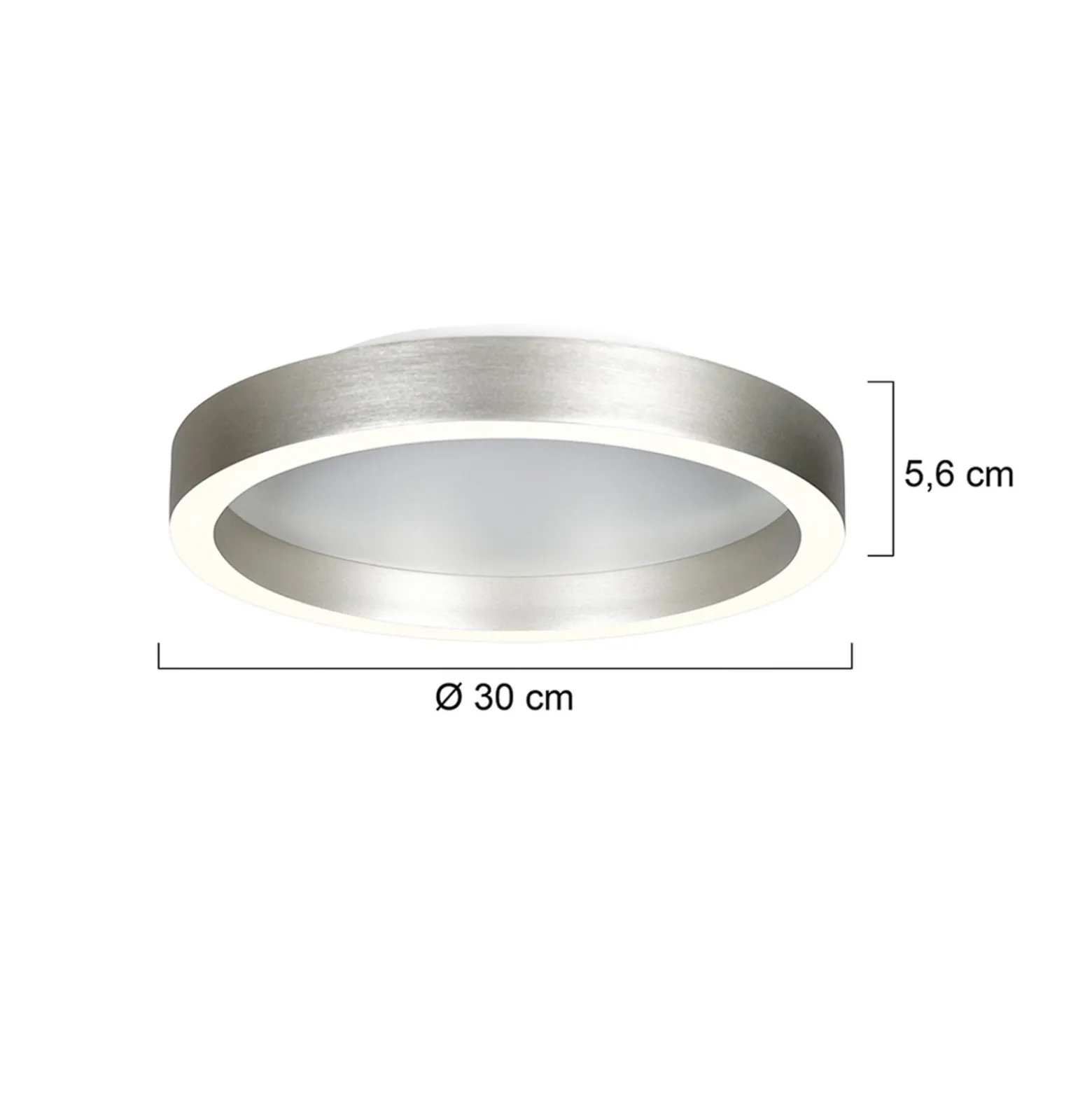 LED-kattovalaisin Ringlux teräsharmaa, Ø 30 cm, metalli, 2700 K
