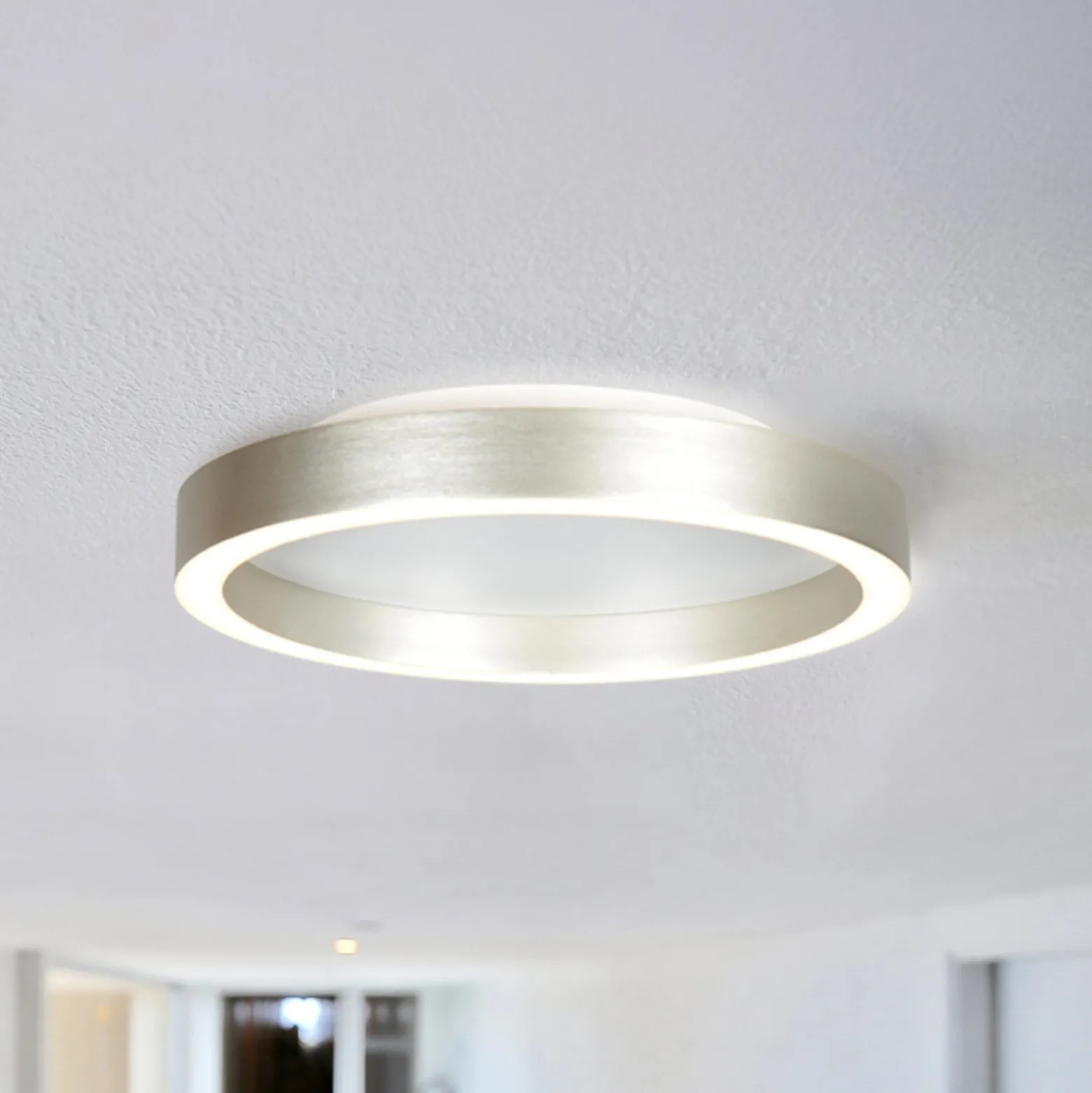 LED-kattovalaisin Ringlux teräsharmaa, Ø 30 cm, metalli, 2700 K