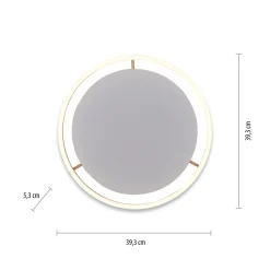 LED kattovalaisin Ritus, Ø 39.3cm matta messinki