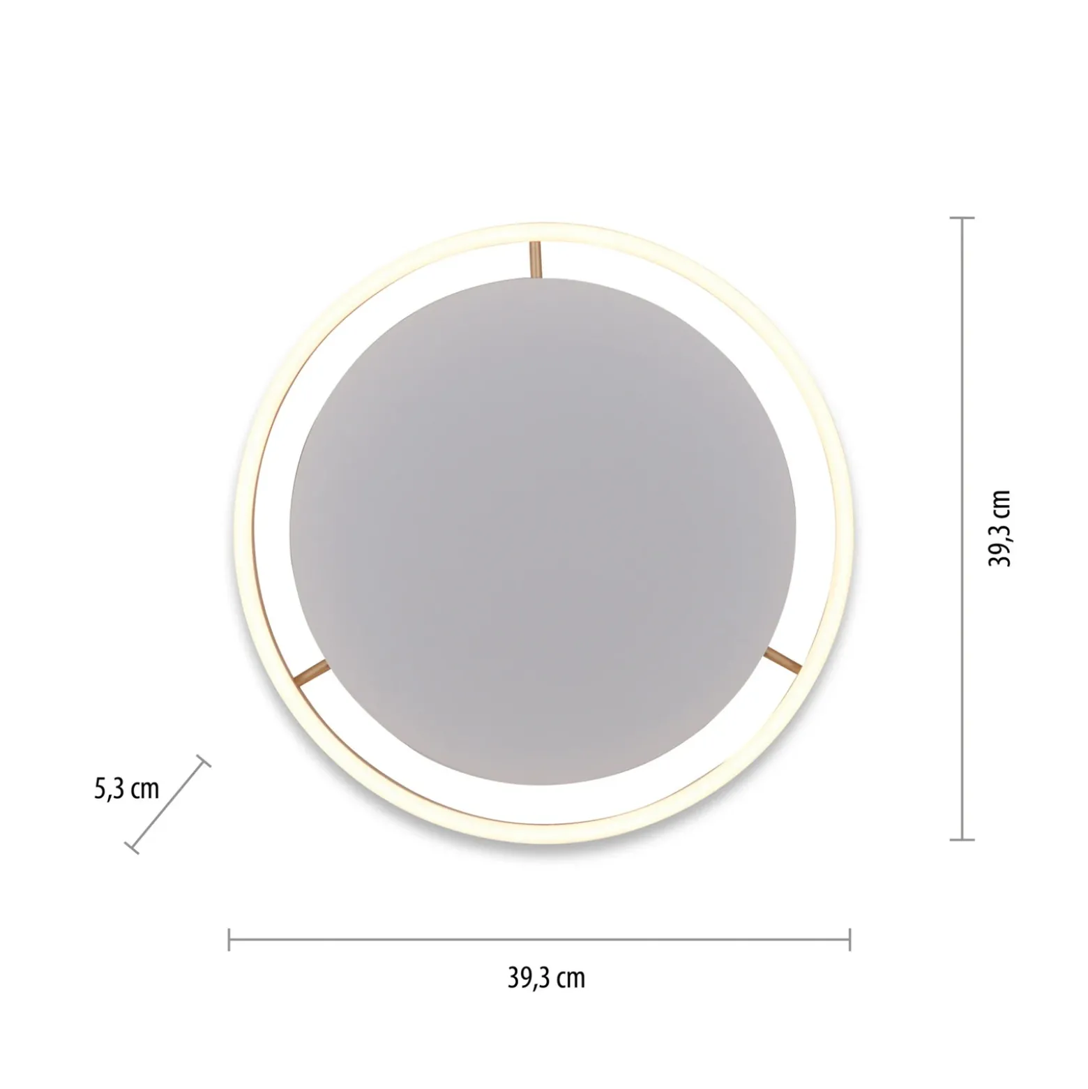LED kattovalaisin Ritus, Ø 39.3cm matta messinki